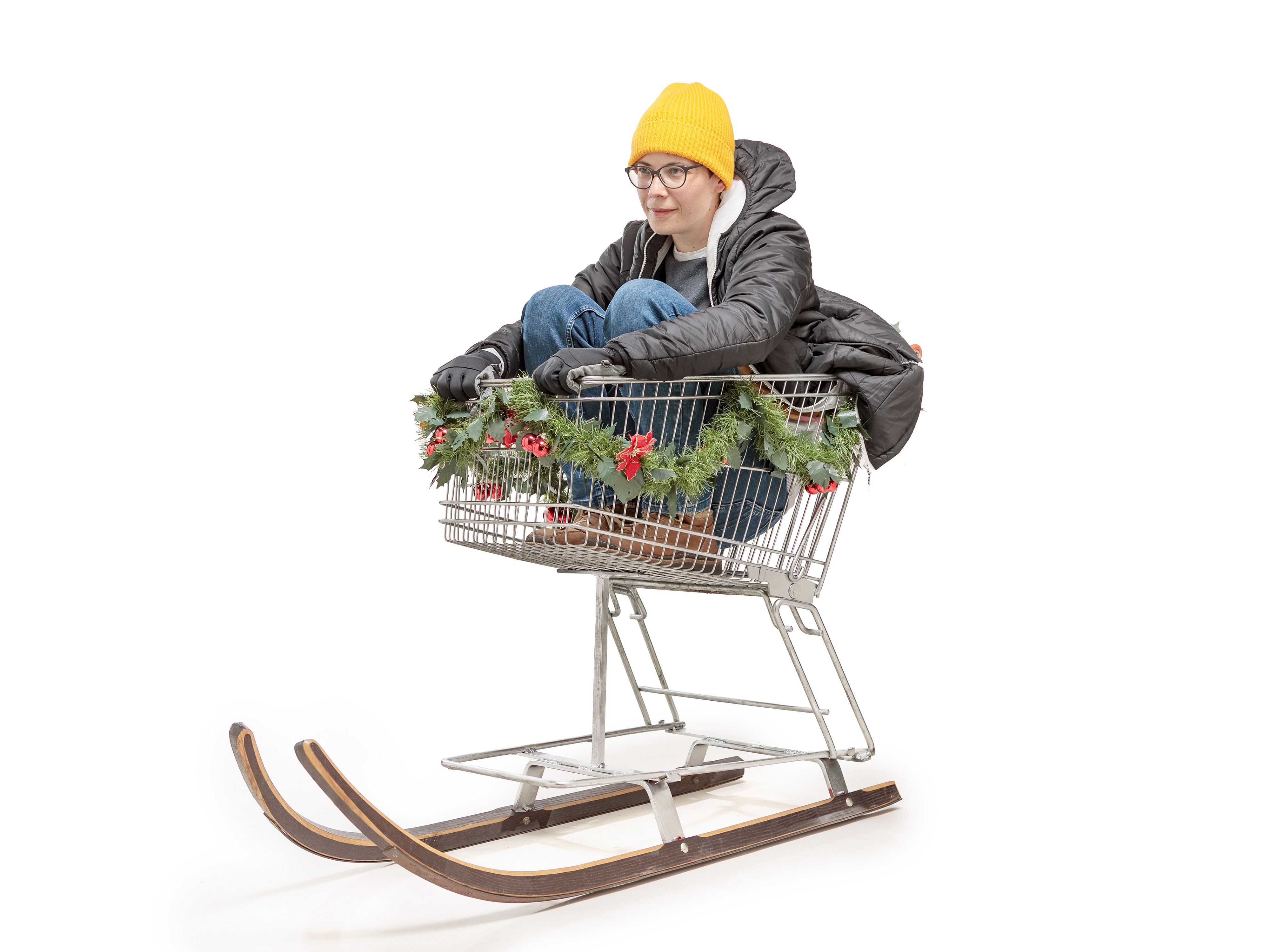 Weihnachtswagen mit Sarah
